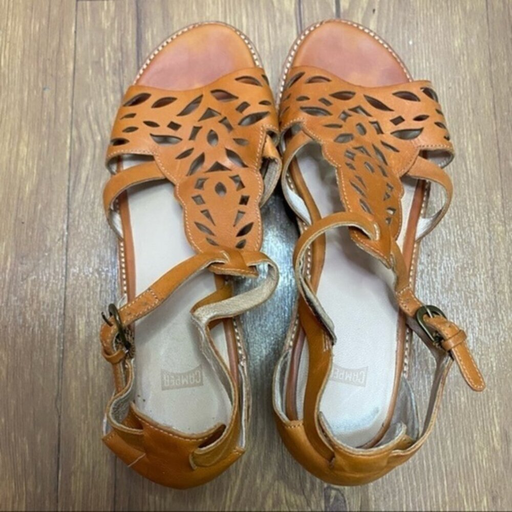 Camper Damas Wedge Sandals Leather Uppers Women Size 37 - Picture 5 of 8